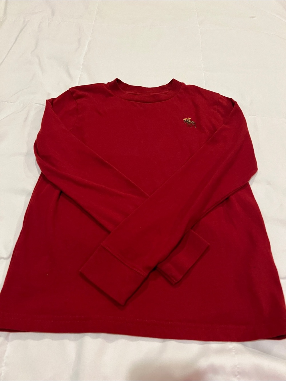 abercrombie kids red burgundy Long Sleeve Crewneck Top